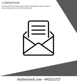 Web line icon. Letter, read message