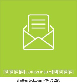 Web line icon. Letter, read message