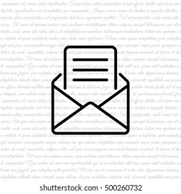 Web line icon. Letter, read message
