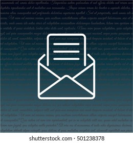Web line icon. Letter, read message