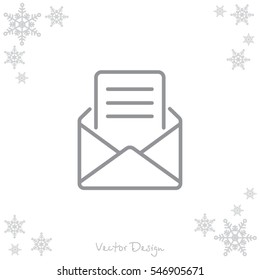 Web line icon. Letter, read message