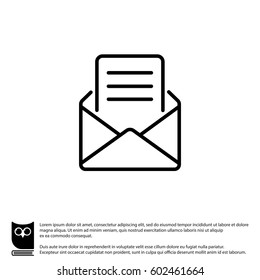 Web line icon. Letter, read message