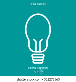 Web line icon. Light bulb