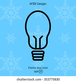 Web line icon. Light bulb