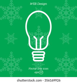 Web line icon. Light bulb