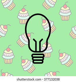 Web line icon. Light bulb