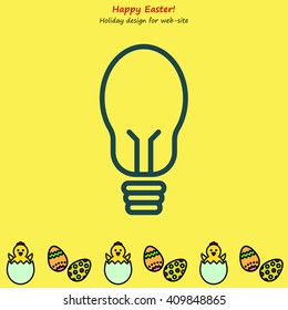 Web line icon. Light bulb