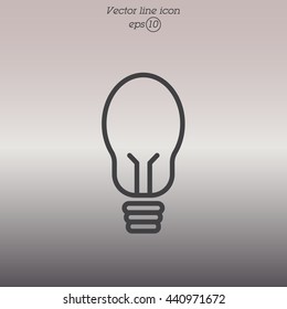 Web line icon. Light bulb