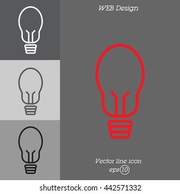 Web line icon. Light bulb