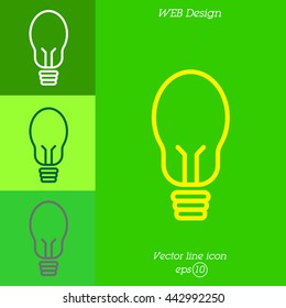 Web line icon. Light bulb