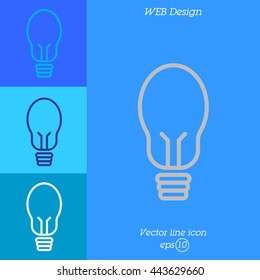 Web line icon. Light bulb
