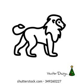 Web line icon. Lion; wild animals