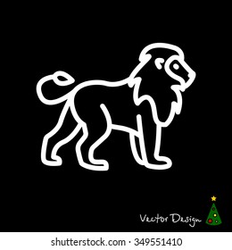 Web line icon. Lion; wild animals