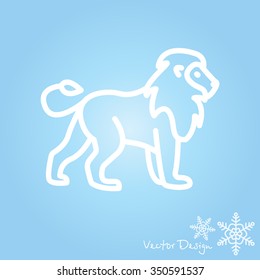 Web line icon. Lion; wild animals