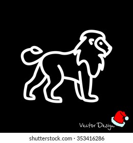 Web line icon. Lion; wild animals