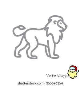 Web line icon. Lion; wild animals