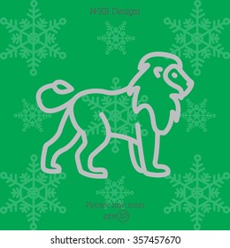 Web line icon. Lion; wild animals