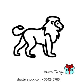 Web line icon. Lion; wild animals