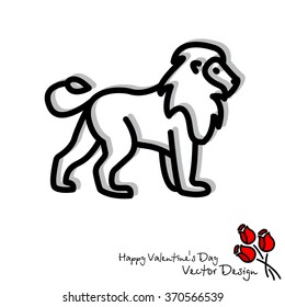 Web line icon. Lion; wild animals