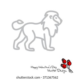 Web line icon. Lion; wild animals