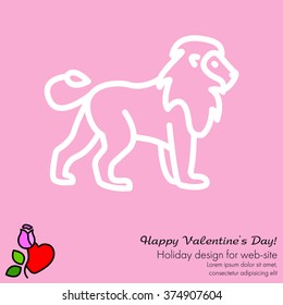 Web line icon. Lion; wild animals