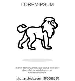 Web line icon. Lion; wild animals