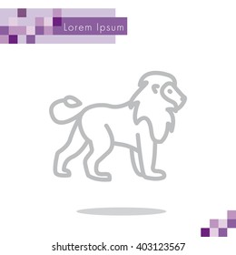 Web line icon. Lion; wild animals
