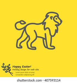 Web line icon. Lion; wild animals