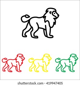 Web line icon. Lion; wild animals