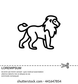 Web line icon. Lion; wild animals