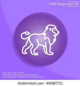 Web line icon. Lion; wild animals