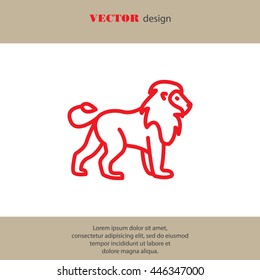 Web line icon. Lion; wild animals