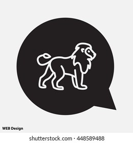 Web line icon. Lion; wild animals
