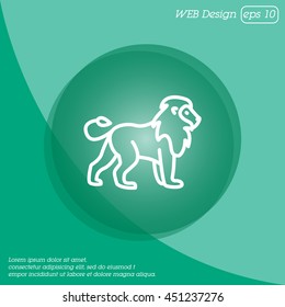 Web line icon. Lion; wild animals