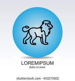 Web line icon. Lion; wild animals