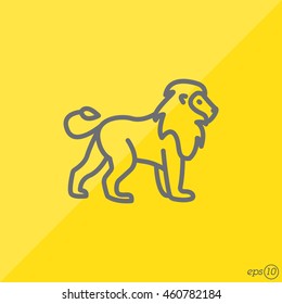 Web line icon. Lion; wild animals
