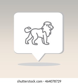 Web line icon. Lion; wild animals