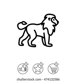 Web line icon. Lion; wild animals