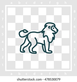 Web line icon. Lion; wild animals