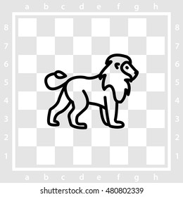 Web line icon. Lion; wild animals