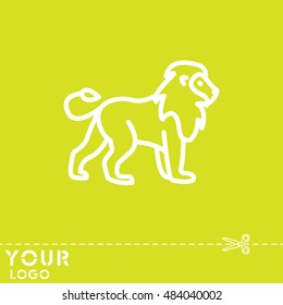 Web line icon. Lion; wild animals