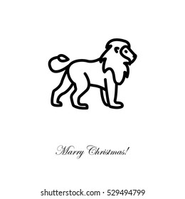 Web line icon. Lion; wild animals