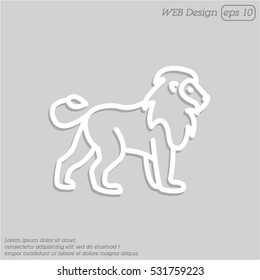 Web line icon. Lion; wild animals