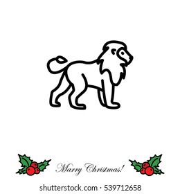 Web line icon. Lion; wild animals