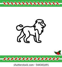 Web line icon. Lion; wild animals