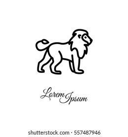 Web line icon. Lion; wild animals