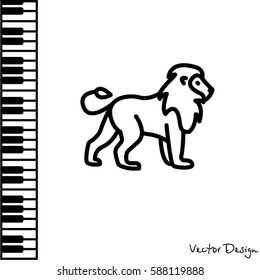 Web line icon. Lion; wild animals