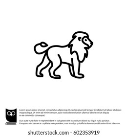 Web line icon. Lion wild animals