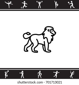 Web line icon. Lion; wild animals