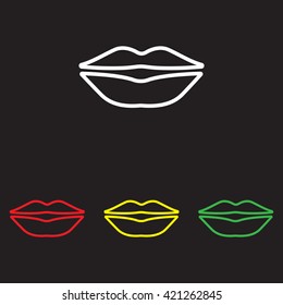 Web line icon. Lips